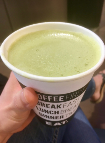 Airport matcha latte