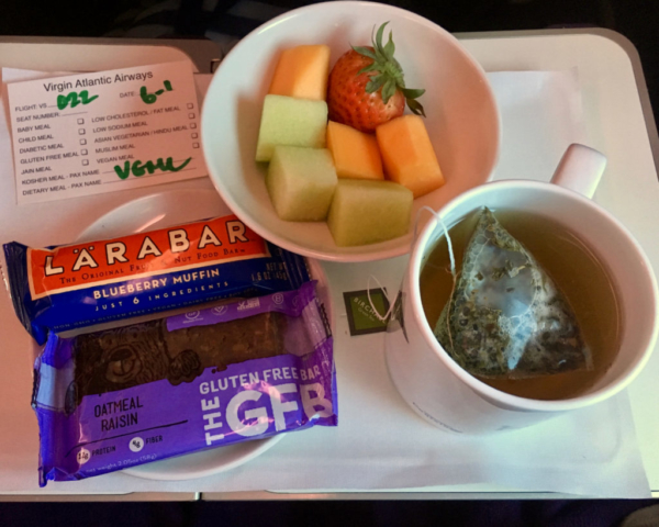Airplane vegan breakfast