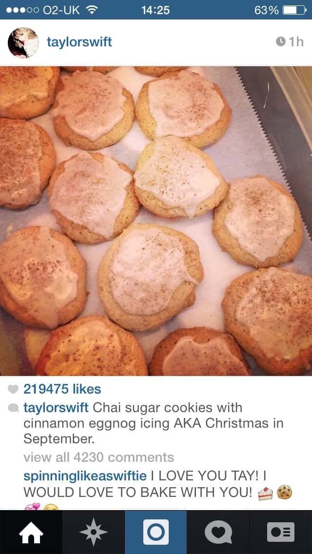 Taylor Swift's chai sugar cookies on a baking sheet